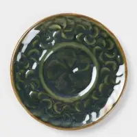 Чашка с блюдцем &laquo;Флора 1&raquo;, 13&times;13&times;8 см, керамика, зелёная