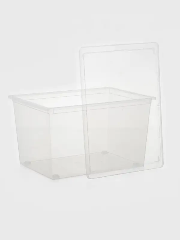 Ящик для хранения, 50 л, 53&times;38&times;30 см, с крышкой, прозрачный