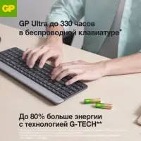 Батарейка алкалиновая GP Ultra, AAA, LR03-4BL, 1.5 В, блистер, 4 шт.