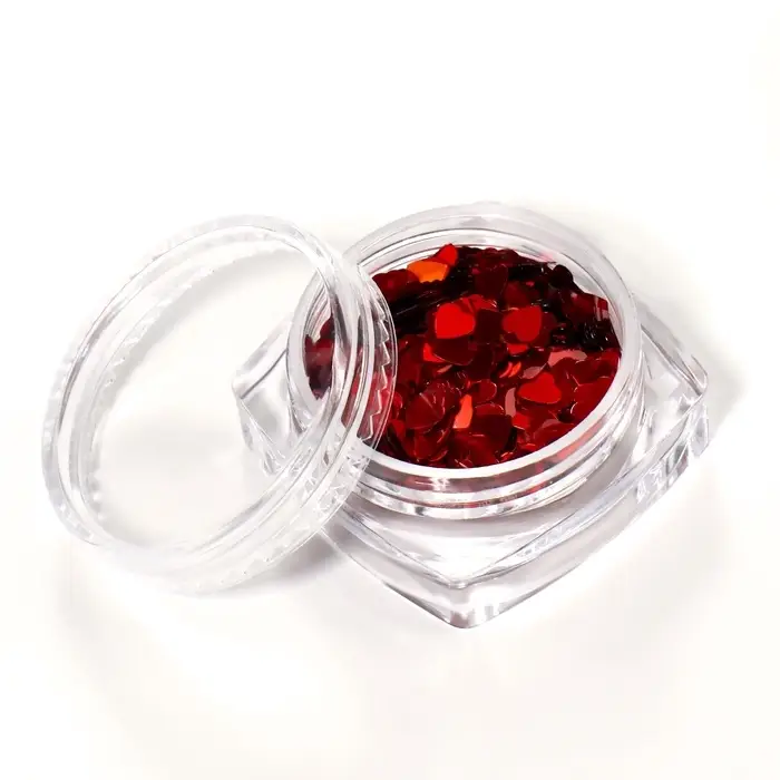 Пайетки для декора HEART, красный