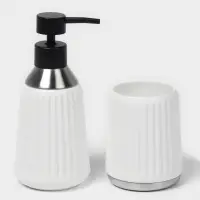 Набор для ванной SAVANNA &laquo;Хром&raquo;, 3 предмета, дозатор для мыла, стакан, мыльница