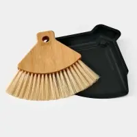 Щетка с совком "Meli", бамбуковая ручка, цвет черный 20х19 см Щетка с совком "Meli", бамбуковая ручка, цвет черный 20х19 см