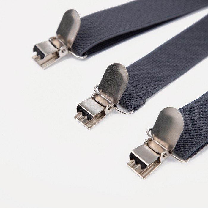 Подтяжки взрослые, ширина 2.5 см, цвет тёмно-серый Подтяжки взрослые, ширина 2.5 см, цвет тёмно-серый