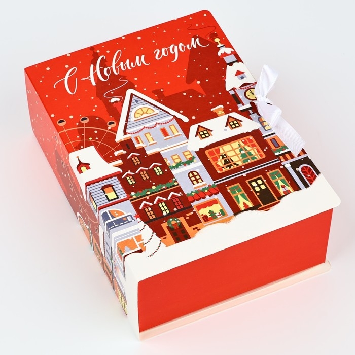 Складная новогодняя коробка-книга «Новогодний город», 21 х 15 х 7 см, Новый год Складная новогодняя коробка-книга «Новогодний город», 21 х 15 х 7 см, Новый год