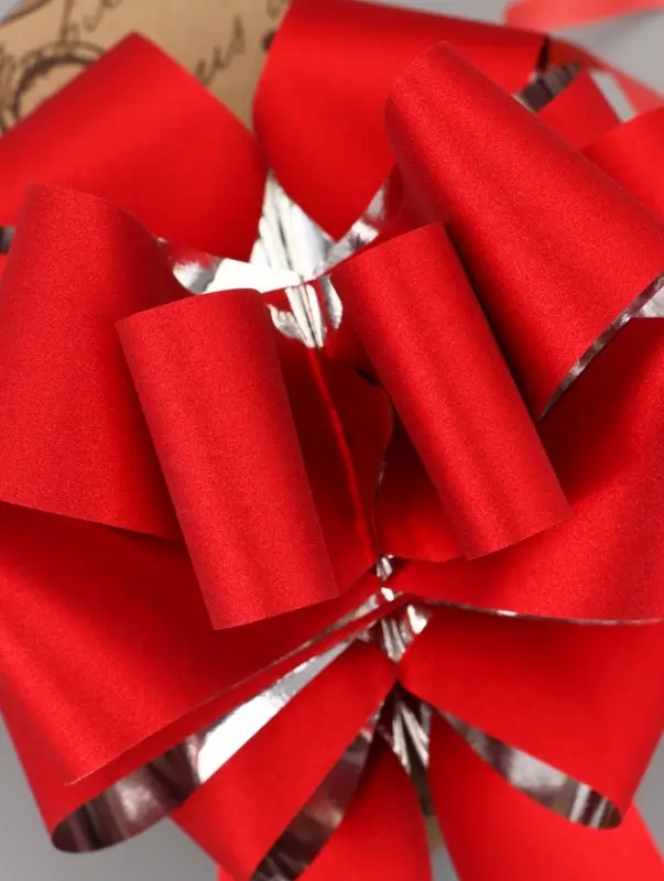 Подарочный бант - шар №5, красный шик, для упаковки подарков