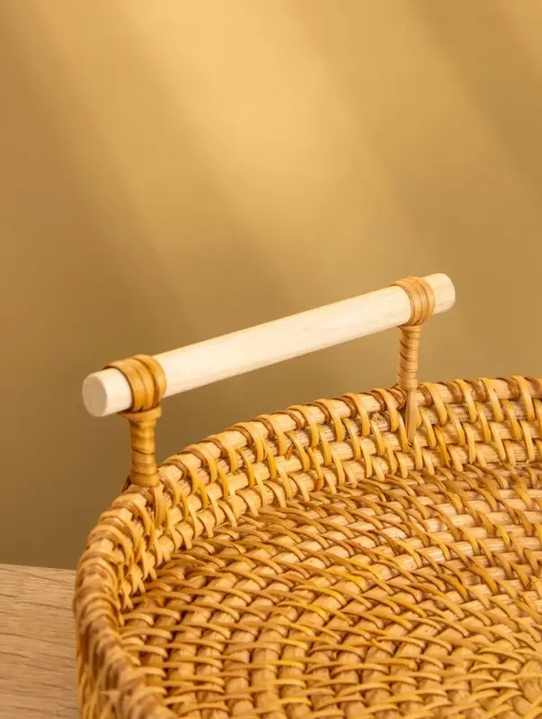 Поднос плетёный 22х22х3 см, ротанг Поднос плетёный 22х22х3 см, ротанг