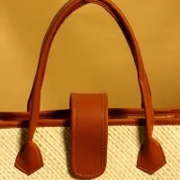 Сумка плетёная на застёжке из пандана 41х16х50 см, бежево-коричневый Сумка плетёная на застёжке из пандана 41х16х50 см, бежево-коричневый