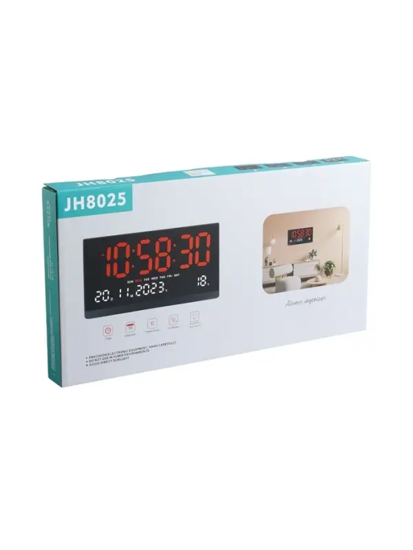 Часы электронные настенные, 47.5&times;25.3 см, синие цифры