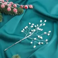 Новогодняя ветка декоративная &laquo;Зимнее волшебство. Хрустальная сказка&raquo;, пластик, 17 см, сердечки