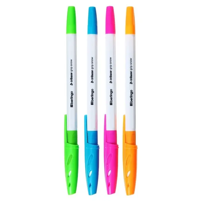 Ручка шариковая Berlingo Tribase grip show, стержень синий 0.7, грип, синяя, МИКС Ручка шариковая Berlingo Tribase grip show, стержень синий 0.7, грип, синяя, МИКС