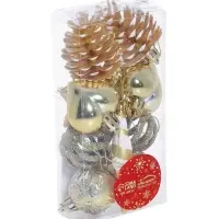Ёлочные игрушки набор 12 шт. &laquo;Праздничный хоровод&raquo; (фигурки 5.5-9 см, шар d=3.5 см), золото