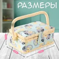 Шкатулка для рукоделия и шитья &laquo;Котята на клубках&raquo;, хранение ниток, иголок, мелочи, 18&times;12&times;9.5 см