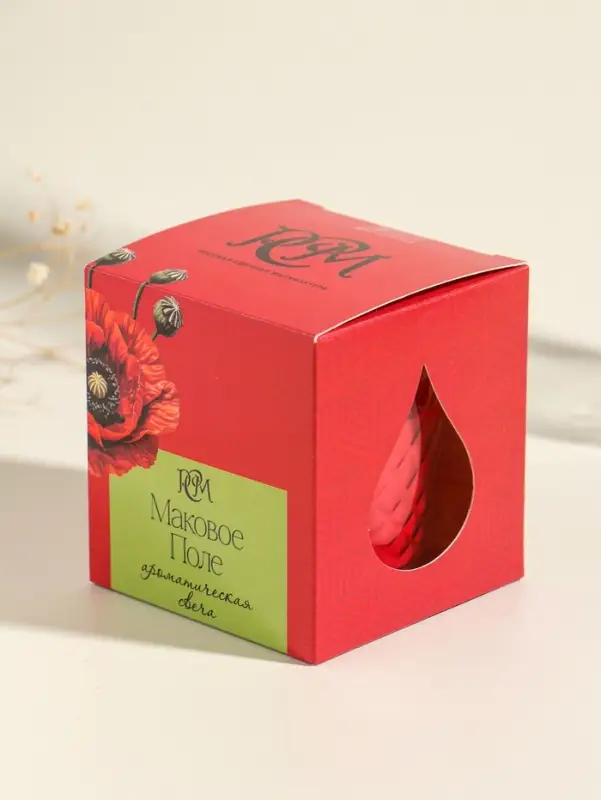 Ароматическая свеча в стакане &laquo;Маковое поле&raquo;, 8&times;8.5 см, 30 ч