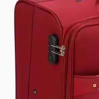 Чемодан на колёсах TEXTURA, кодовый замок, текстильный, с увеличением, 47&times;30&times;78 см, 28", красный