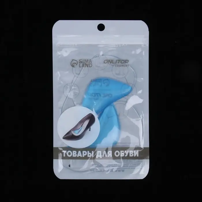 Супинаторы для обуви, амортизирующие, силиконовые, L (36-38 р-р), пара, прозрачные/голубые