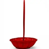 Корзина плетеная 20 х 20 х _ см, ручка h=21 см красный