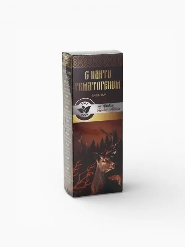Бальзам безалкогольный &laquo;С пантогематогеном&raquo;: шиповник, рябина, красный корень, золотой корень, зверобой, аир, девясил, пантогематоген, в пластиковой бутылке, 250 мл.