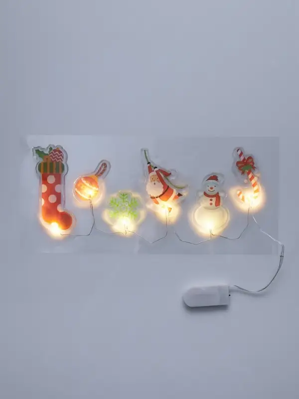 Светодиодная наклейка на окна &laquo;Новогоднее настроение&raquo;, 0.5 м, 6 LED, от батареек CR2032&times;2, свечение тёплое белое