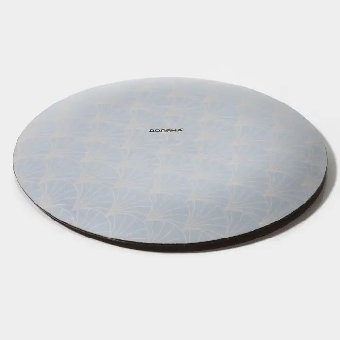 Тарелка Доляна &laquo;Золотое перо&raquo;, d=18 см, стекло, чёрная