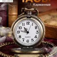 Часы карманные &laquo;Шестеренки&raquo;, кварцевые, циферблат 4 см, 5.5&times;4.5 см