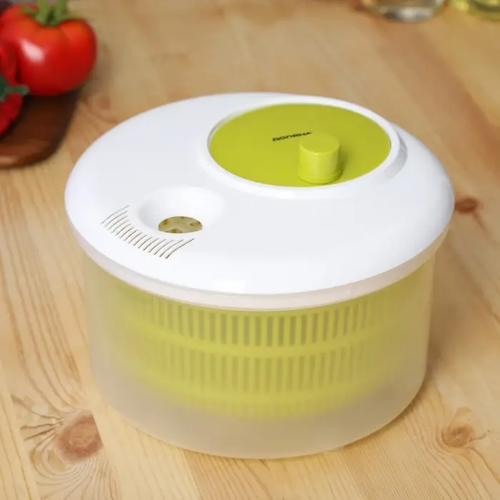 Центрифуга для сушки зелени Доляна Fresh cook, 3.7 л, пластик, белая, зелёная Центрифуга для сушки зелени Доляна Fresh cook, 3.7 л, пластик, белая, зелёная