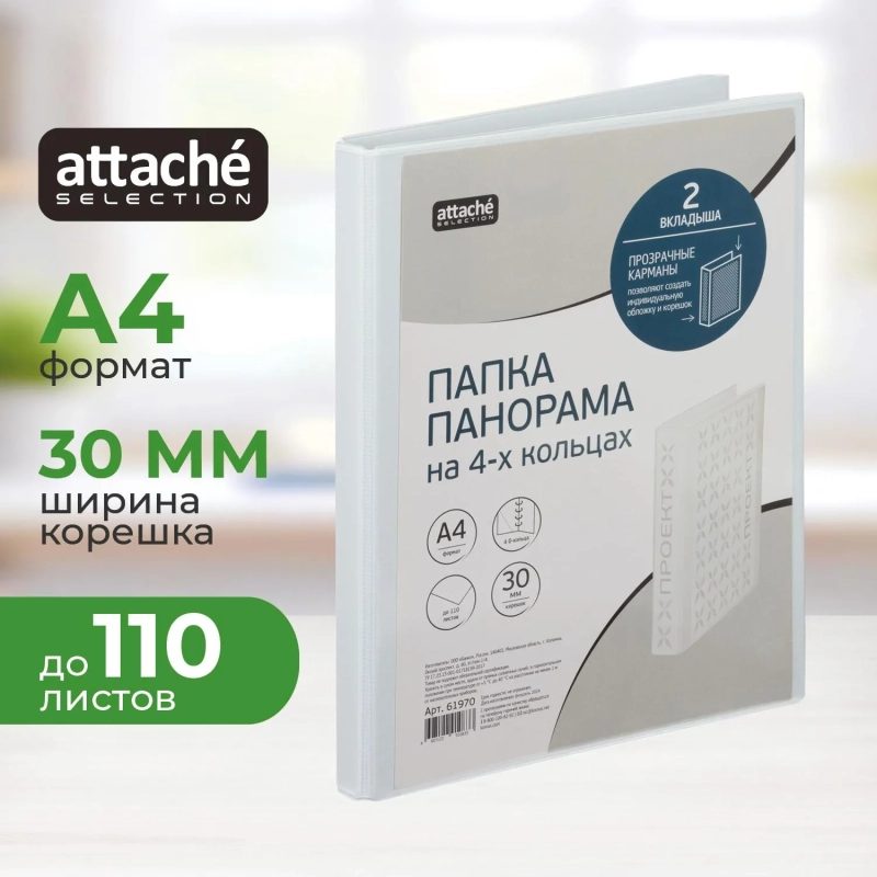 Папка на 4-х кольцах Панорама 30мм Россия