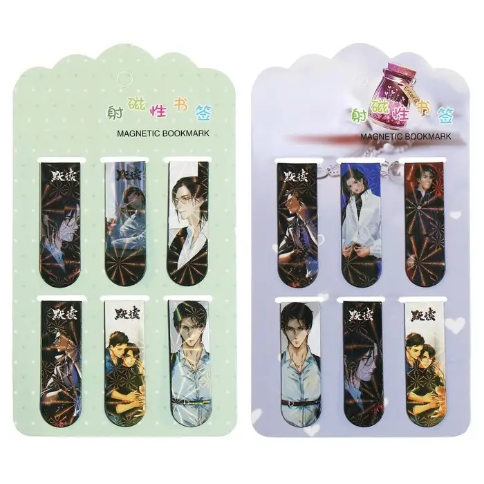 Набор магнитных закладок для книг Calligrata 6 штук, Набор магнитных закладок для книг Calligrata 6 штук, "Аниме", МИКС
