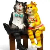 Садовая фигура из полистоуна &laquo;Коты на лавке&raquo;, 40&times;18&times;40 см