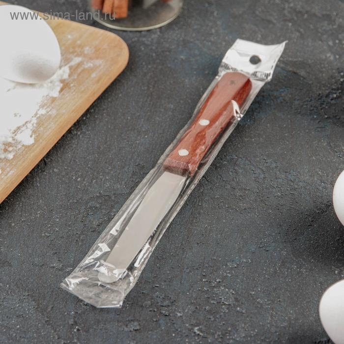 Кондитерская лопатка - палетка, прямая, 19 см, рабочая часть 10 см, цвет коричневый Кондитерская лопатка - палетка, прямая, 19 см, рабочая часть 10 см, цвет коричневый