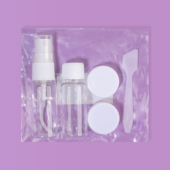 Набор для хранения, 5 предметов, цвет прозрачный/белый Набор для хранения, 5 предметов, цвет прозрачный/белый