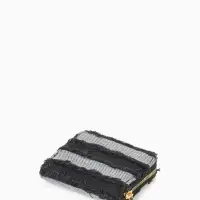 Кошелёк женский на молнии 8.5&times;2&times;11 см, джинсовый, чёрный