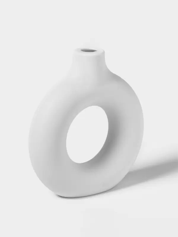 Ваза для сухоцветов Ring, пластик, 3.8&times;13.5&times;14.7 см, 250 мл, белая