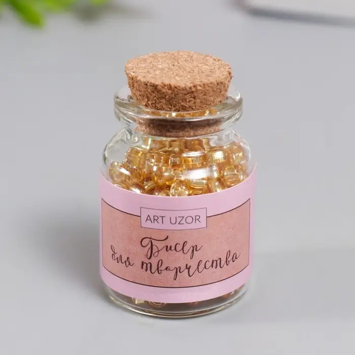 Бисер круглый 6/0 в бутылочке  Бисер круглый 6/0 в бутылочке "Карамель" прозрачно-цветной 20 гр