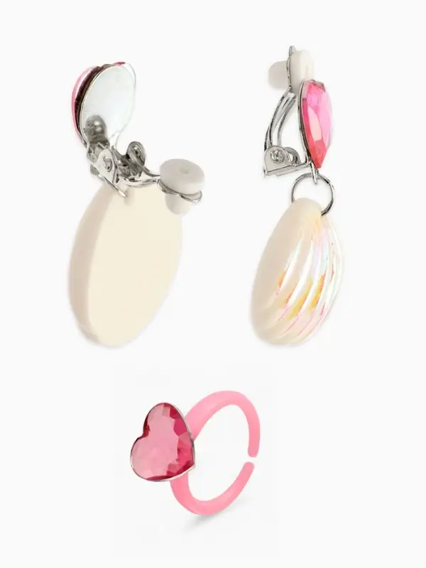 Набор детский «Выбражулька» русалочка, 4 пред :клипсы, кольцо, браслет, бусы, бело-розовый 1087536 Набор детский «Выбражулька» русалочка, 4 пред :клипсы, кольцо, браслет, бусы, бело-розовый 1087536