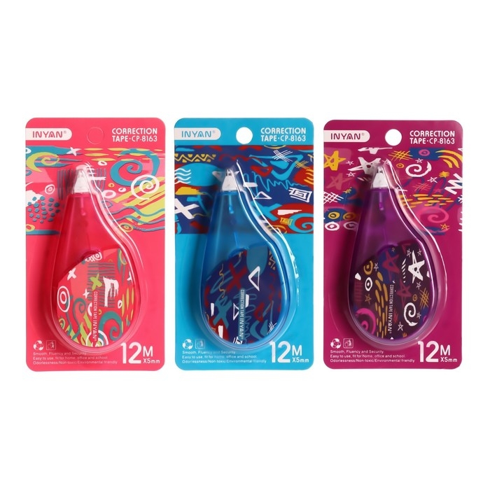 Корректор-лента 12 м х 5 мм, блистер, европодвес, корпус МИКС с рисунком Корректор-лента 12 м х 5 мм, блистер, европодвес, корпус МИКС с рисунком