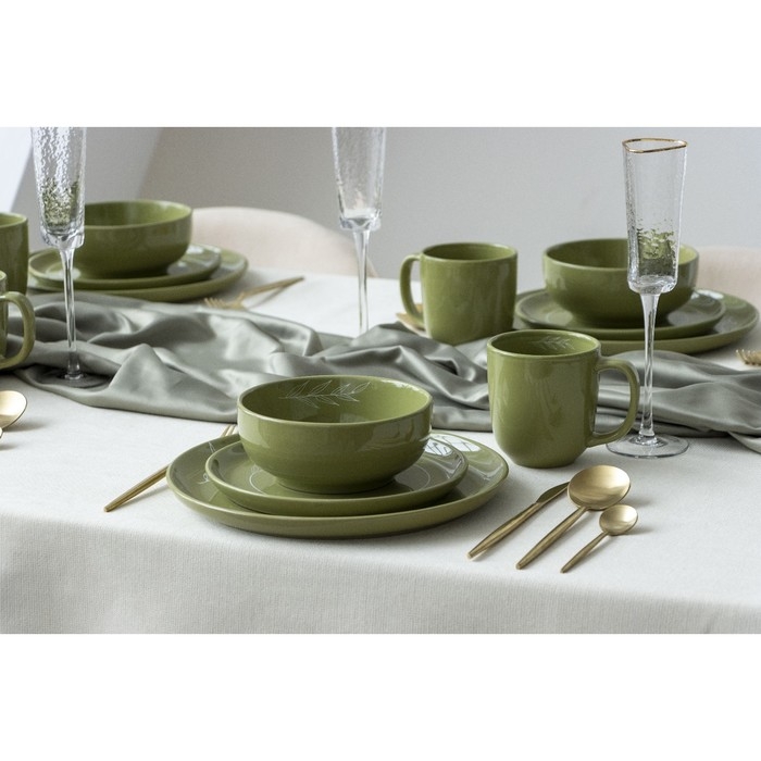 Кружка керамическая Dolce Ceramo «Олива», 450 мл, зелёная Кружка керамическая Dolce Ceramo «Олива», 450 мл, зелёная