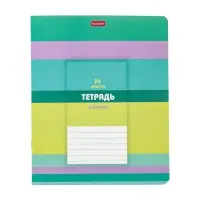 Тетрадь 24л А5ф ЛИНИЯ 60-65г/кв.м на скобе Обл. мел.картон 5 диз.в блоке скругл.углы  серия