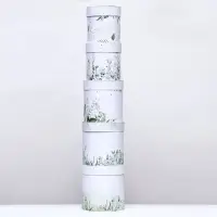 Набор круглых коробок 5 в 1 &laquo;Простая нежность&raquo;, 19.5&times;19.5 - 13.5&times;13.5 см
