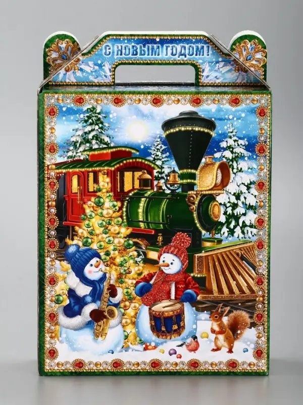 Подарочная новогодняя коробка «Экспресс», для сладких подарков, 16.8×7×25 см Подарочная новогодняя коробка «Экспресс», для сладких подарков, 16.8×7×25 см