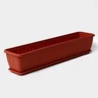 Балконный ящик для цветов &laquo;Алиция&raquo;, 15 л, 80&times;18&times;15 см, с поддоном, цвет терракотовый