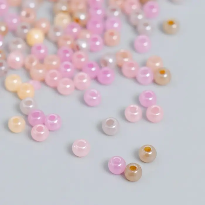 Бисер стекло 6/0  Бисер стекло 6/0 "Карамельно-розовый меланж" 10 гр