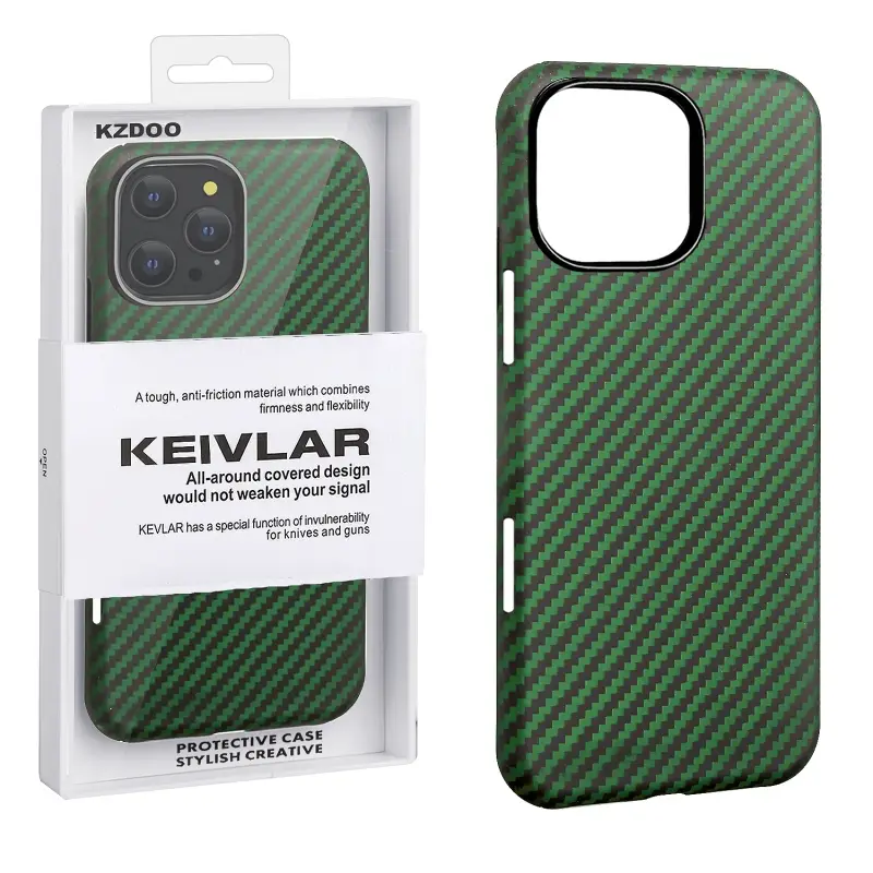 Чехол iPh 16 Pro Max Kevlar Green K-DOO