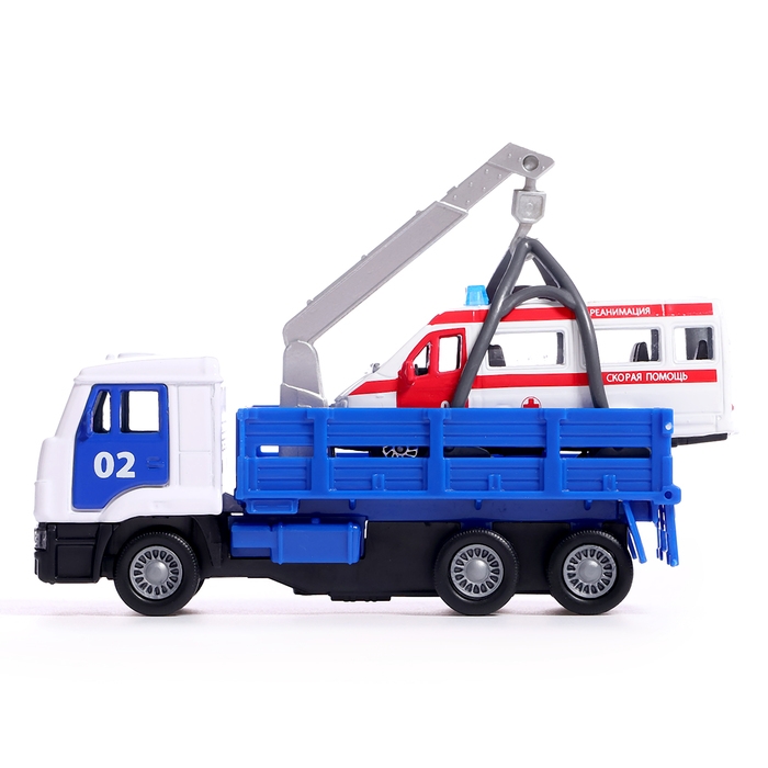 Машина металлическая «KAMAZ эвакуатор», 12 см, открываются двери, подвижные детали, инерция, скорая помощь 7,5 см Машина металлическая «KAMAZ эвакуатор», 12 см, открываются двери, подвижные детали, инерция, скорая помощь 7,5 см