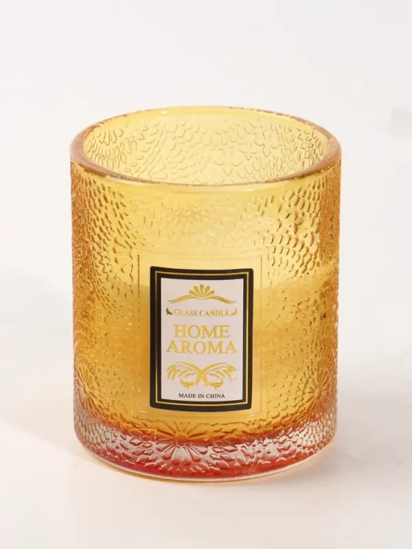 Свеча ароматическая в стекле HOME AROMA 200 г, 8.5&times;8.5&times;10 см, персик