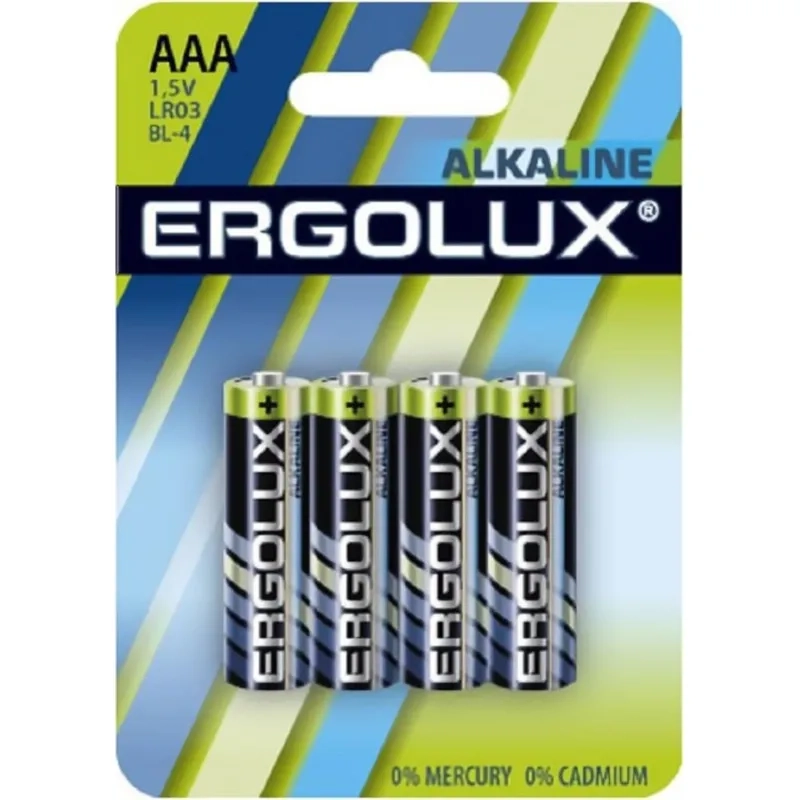 Батарейка Ergolux Alkaline BL4  AAA/LR03 (LR03 BL-4) 4шт/уп