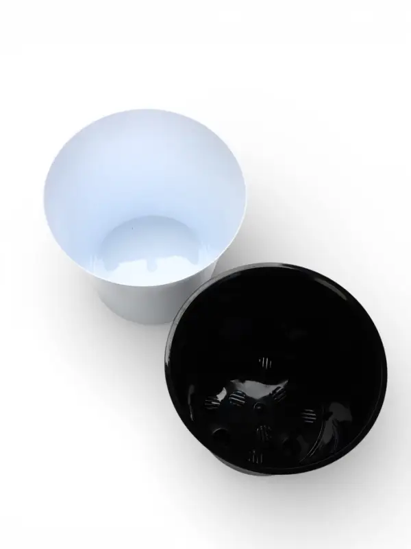 Кашпо для цветов со вставкой Santino &laquo;Арте&raquo;, 3.5 л, пластик, бело-чёрный