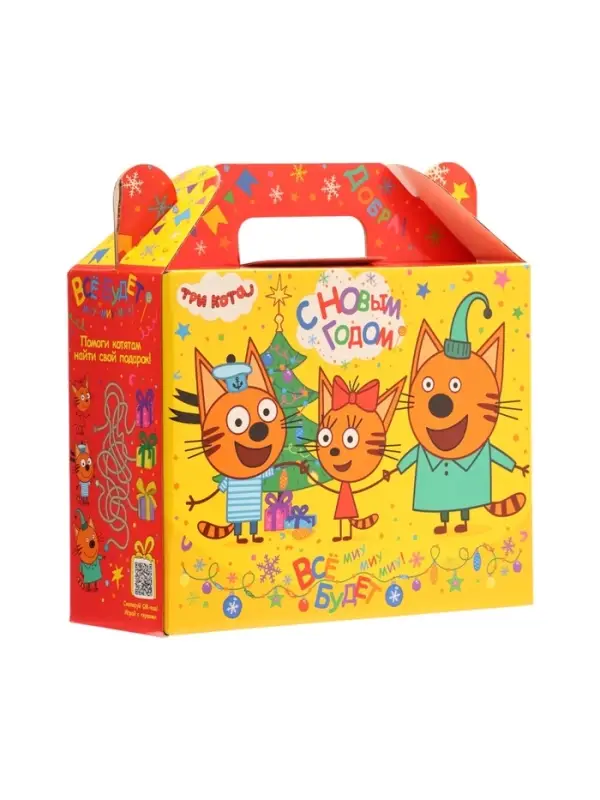 Подарок в картонной упаковке «Три кота, b34» 900 гр