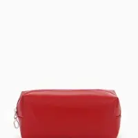 Косметичка женская ONE COLOR, на молнии, экокожа, бордовая