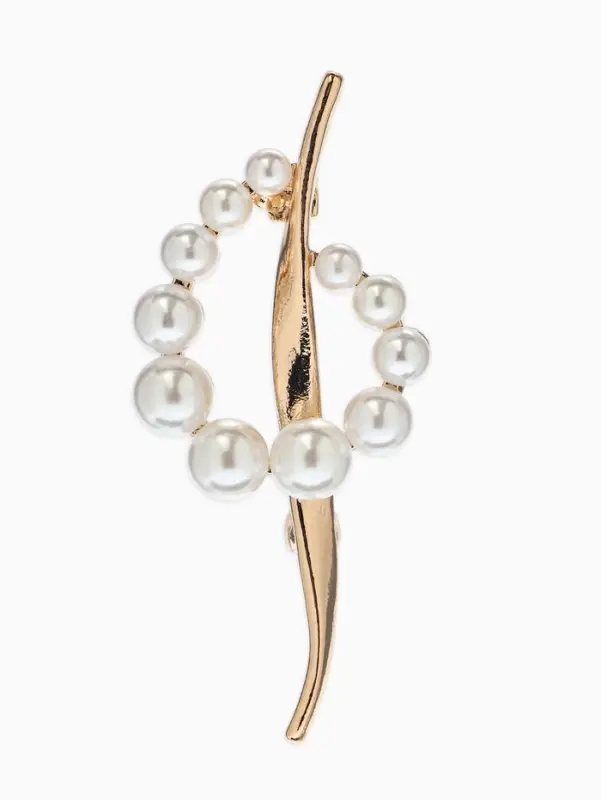 Брошь &laquo;Нежность&raquo;, жемчуг, цвет белый в золоте