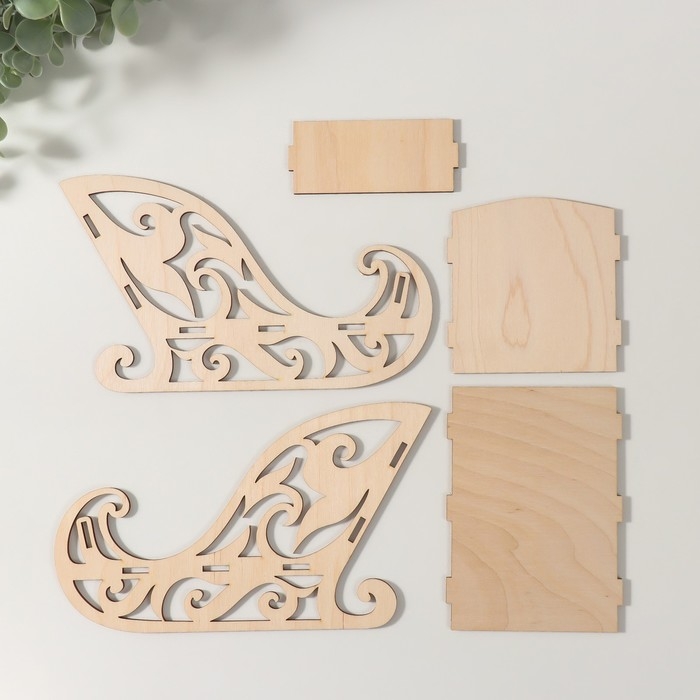 Шкатулка-сани  Шкатулка-сани "Новогодние" 22х9,5х13 см (набор 5 деталей)